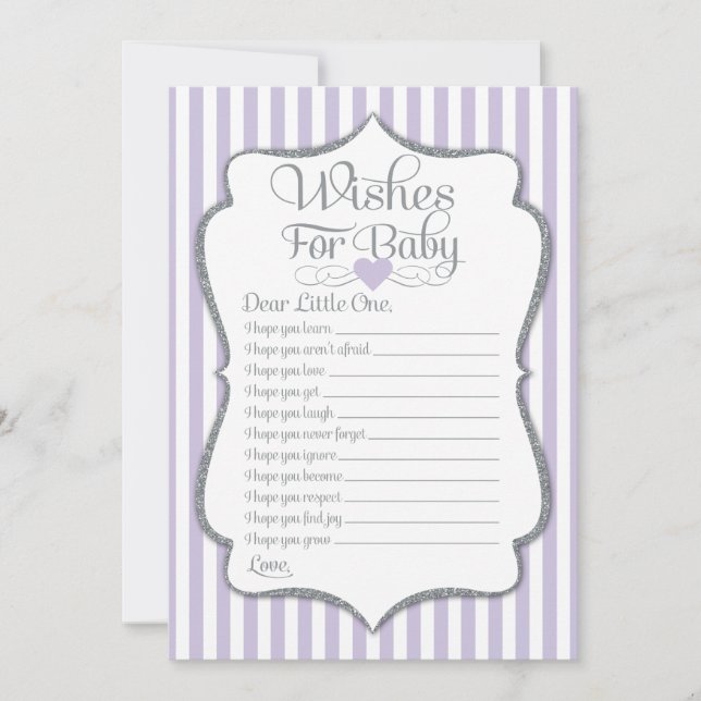 Invitation Voeux Pour Bébé Lavender Lilac Baby shower Jeu (Devant)