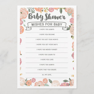 Invitation Voeux Roses Vintages Pour Bébé - Jeu Baby shower