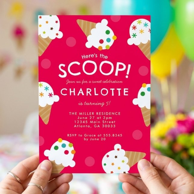 Invitation Voici la Fête d'anniversaire de glace de Here's th (Créateur téléchargé)