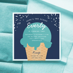 Invitation Voici la fête d'anniversaire de la crème glacée Sc