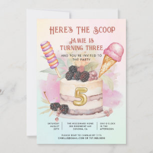 Invitation Voici la fête de la crème glacée 5e anniversaire d