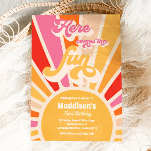 Invitation Voici La Fun Boho Sunshine fête d'anniversaire