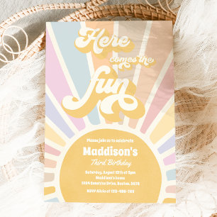 Invitation Voici La Fun Boho Sunshine fête d'anniversaire
