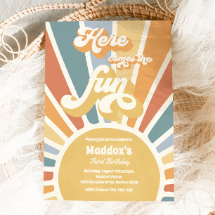 Invitation Voici La Fun Boho Sunshine fête d'anniversaire
