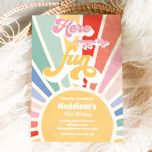 Invitation Voici La Fun Boho Sunshine fête d'anniversaire (Créateur téléchargé)