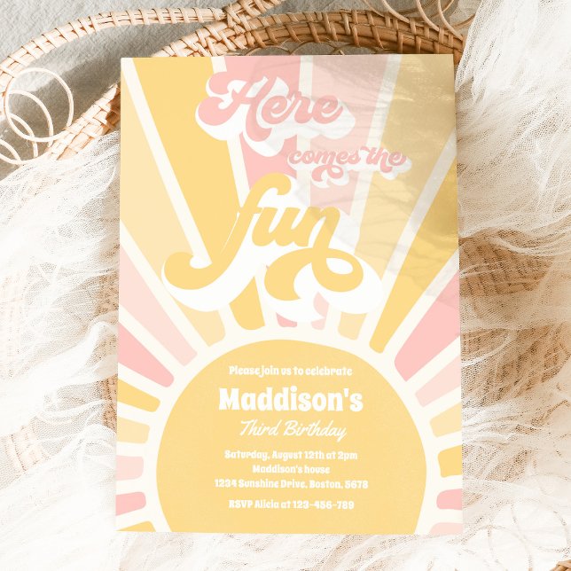 Invitation Voici La Fun Boho Sunshine fête d'anniversaire (Créateur téléchargé)