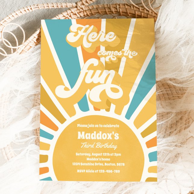 Invitation Voici La Fun Boho Sunshine fête d'anniversaire (Créateur téléchargé)