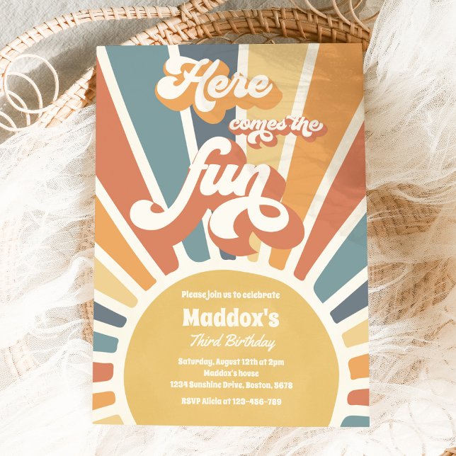 Invitation Voici La Fun Boho Sunshine fête d'anniversaire (Créateur téléchargé)