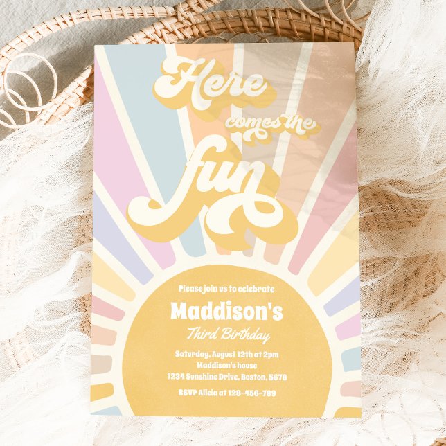 Invitation Voici La Fun Boho Sunshine fête d'anniversaire (Créateur téléchargé)