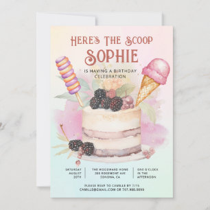 Invitation Voici la Glace Colorée Anniversaire de Glace pour