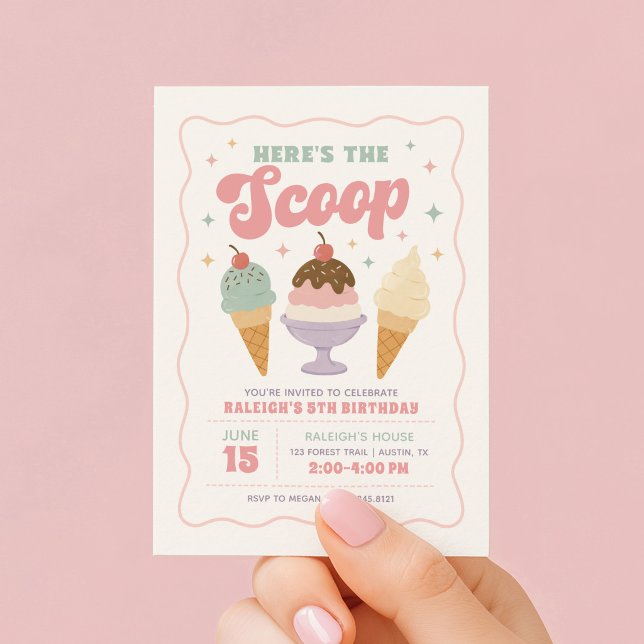 Invitation Voici la Glace de Crème d'Anniversaire (Créateur téléchargé)