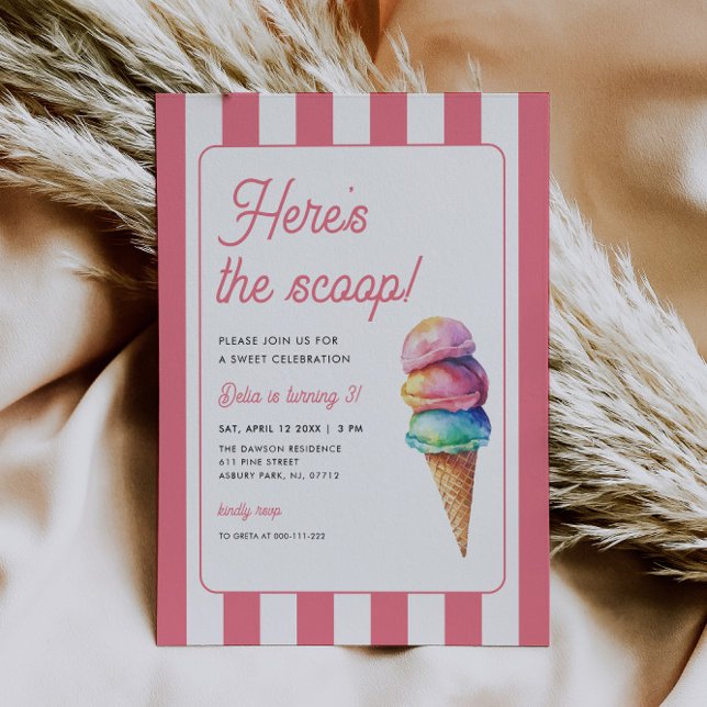 Invitation Voici la Glace de Crème d'Anniversaire (Créateur téléchargé)