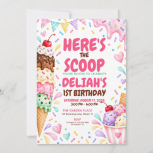 Invitation Voici la Glace de Crème pour l'anniversaire