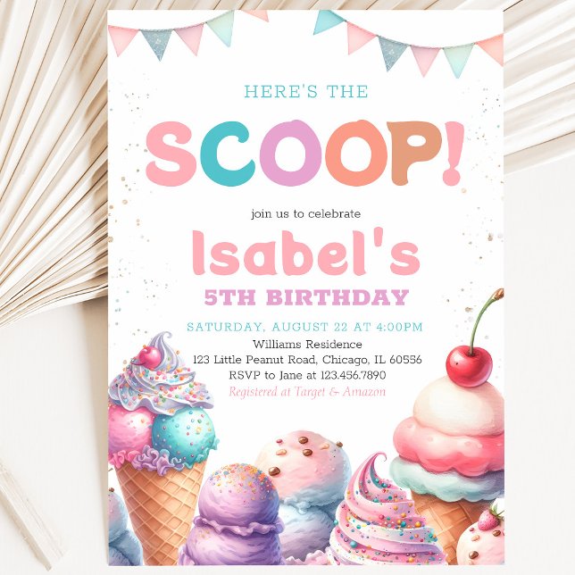 Invitation Voici la Glace de la fête d'anniversaire (Créateur téléchargé)