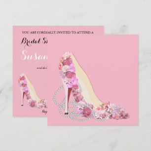 Invitation Voici la mariée Pink & Flowers Diamonds Party