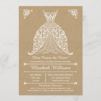Invitation Voici la mariée ! Shower de mariage