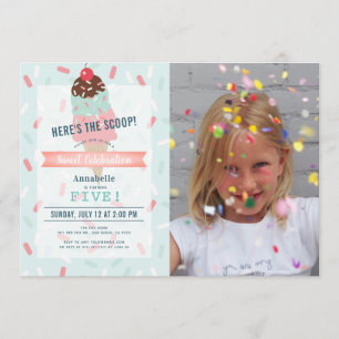 Invitation Voici l'anniversaire de la crème glacée Scoop Mint