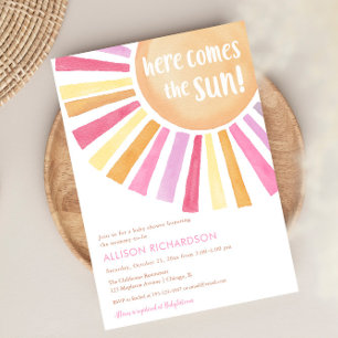 Invitation Voici le baby shower Boho de Sun Girl