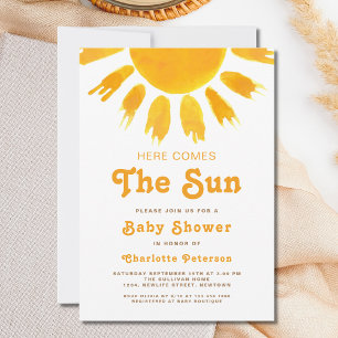 Invitation Voici Le Baby shower Boho Soleil Neutre Sur Le Gen