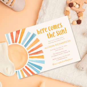 Invitation Voici le baby shower de boho neutre de sexe soleil