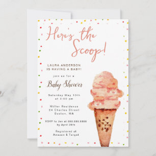 Invitation Voici le Baby shower de crème glacée Scoop