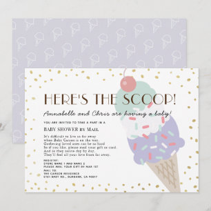 Invitation Voici le Baby shower de crème glacée Scoop par cou