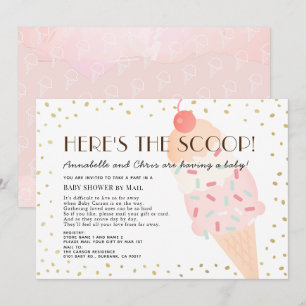Invitation Voici le Baby shower de crème glacée Scoop par cou