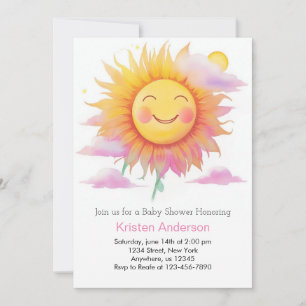 Invitation Voici le Baby shower de la fille Sun Boho