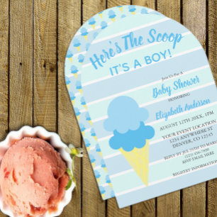 Invitation Voici le Baby shower d'été de la crème glacée Scoo