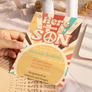 Invitation Voici Le Baby shower Fils