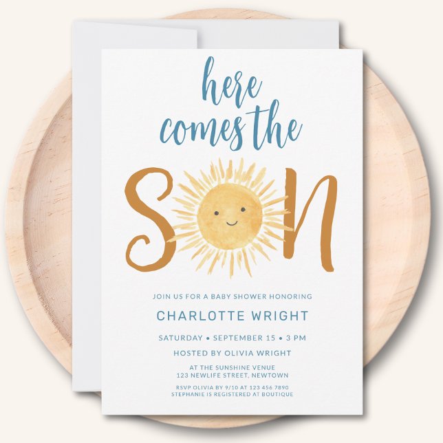 Invitation Voici Le Baby shower Fils (Créateur téléchargé)