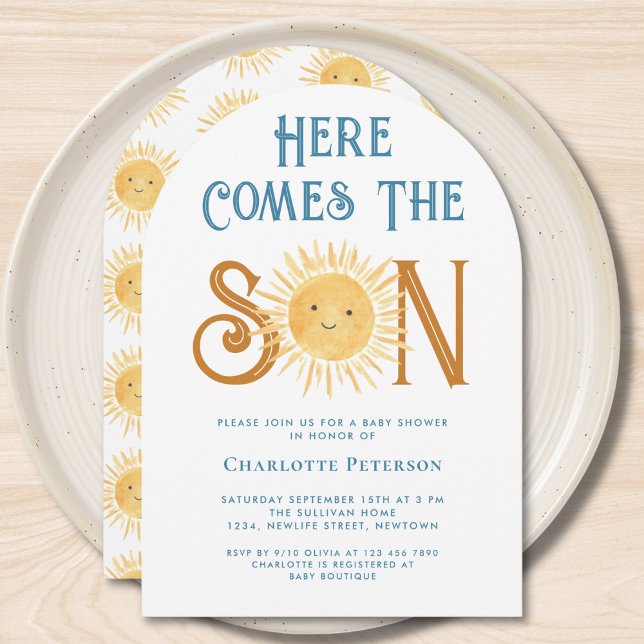 Invitation Voici Le Baby shower Fils (Créateur téléchargé)