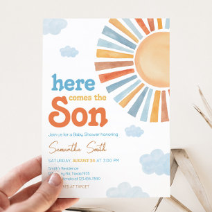 Invitation Voici Le Baby shower Soleil