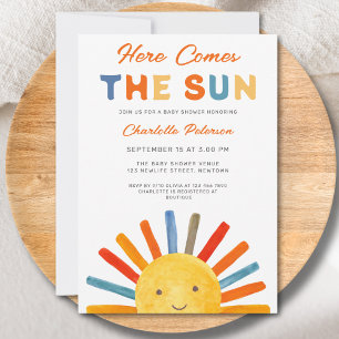 Invitation Voici le Baby shower Soleil