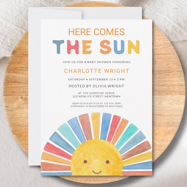 Invitation Voici le Baby shower Soleil (Créateur téléchargé)