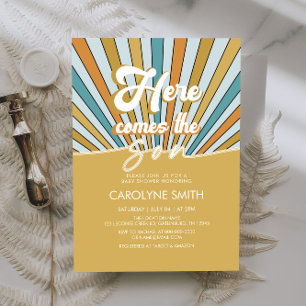 Invitation Voici Le Baby shower Son Boho