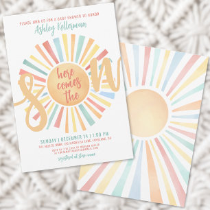 Invitation Voici Le Baby shower Son Boho