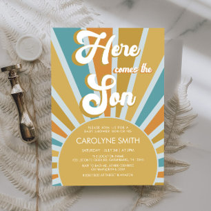 Invitation Voici Le Baby shower Son Boho Sunshine