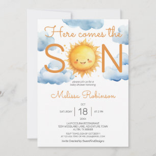 Invitation Voici le Baby shower Son Boy