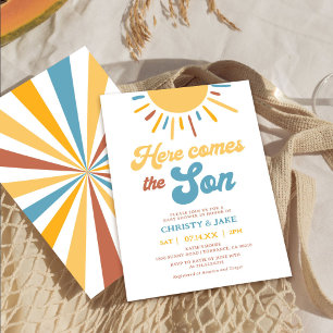 Invitation Voici Le Baby shower Son Garçon Sunshine
