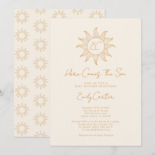 Invitation Voici Le Baby shower Son Garçon Sunshine