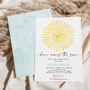 Invitation Voici le Baby shower Son Sunshine