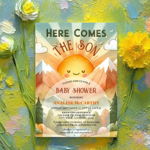 Invitation Voici Le Baby shower Son Sunshine