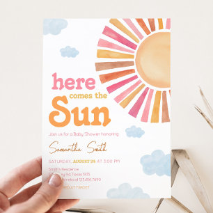 Invitation Voici Le Baby shower Sun Girl