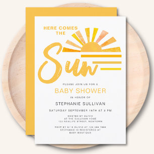 Invitation Voici Le Baby shower Sun Sunrise