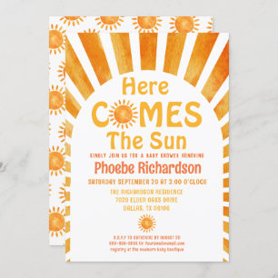 Invitation Voici Le Baby shower Whimsical Sun Boho