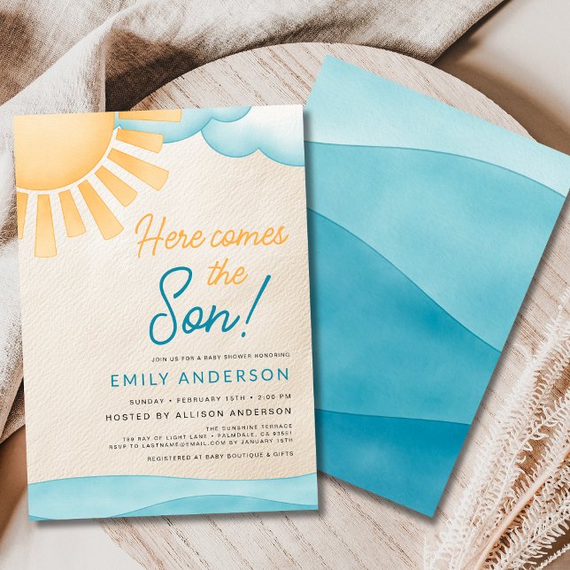 Invitation Voici le Fils Baby Boy Shower (Créateur téléchargé)