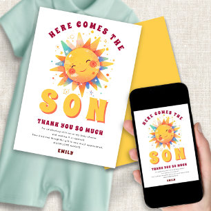 Invitation Voici Le Fils Baby shower Merci