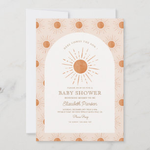 Invitation Voici le fils Burnt Orange Sun Baby shower