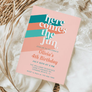 Invitation Voici le Fun Retro Boho fête d'anniversaire